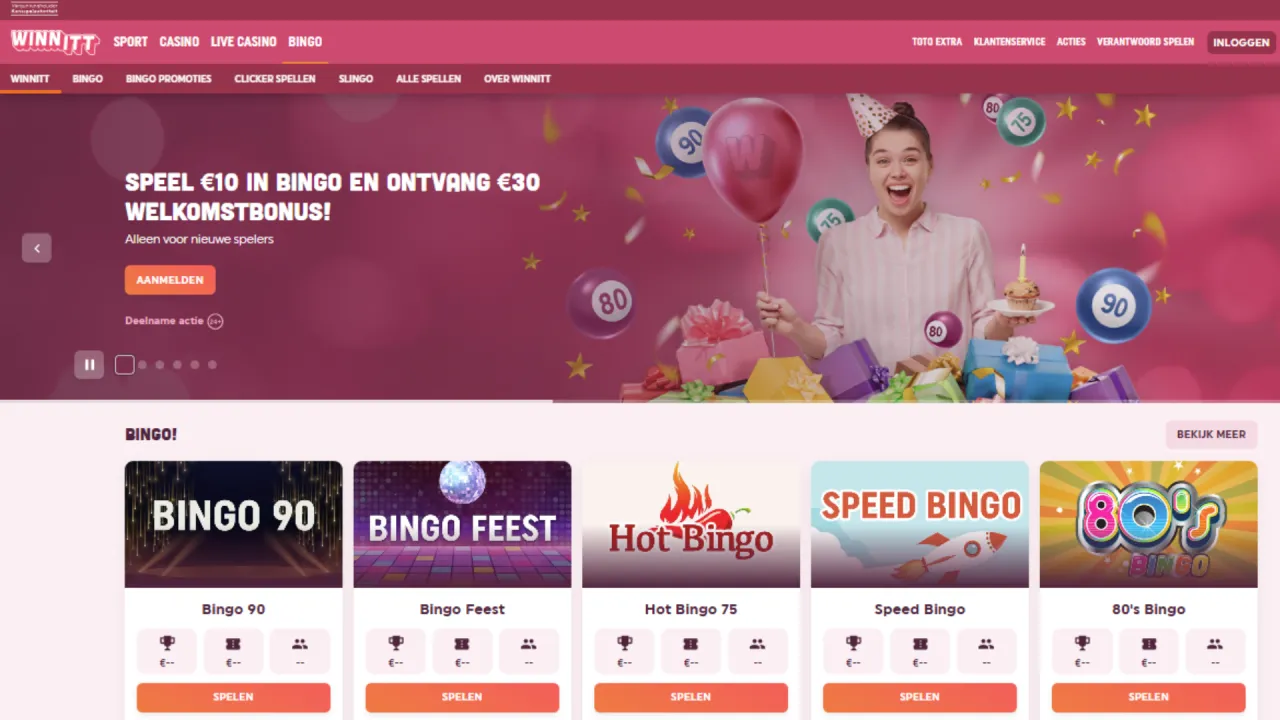 Winnitt Casino lobby interface