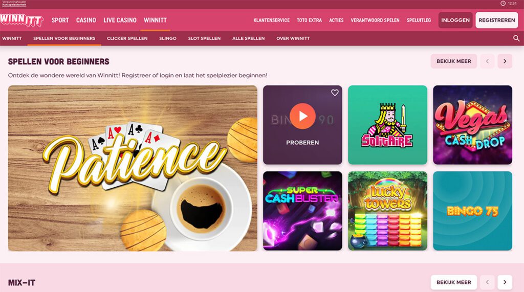 Winnitt Casino spelinterface